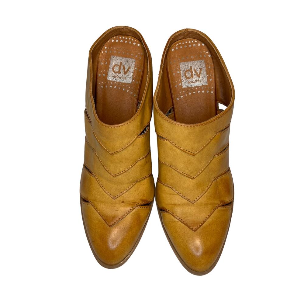 Dolce Vita Brown Leather Slip On Block Heel Mules women Size 9.5 - Picture 3 of 13